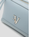 Lila mini shoulder bag in light blue leather | Roberto Verino