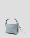 Lila mini shoulder bag in light blue leather | Roberto Verino