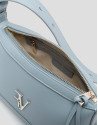 Lila mini shoulder bag in light blue leather | Roberto Verino