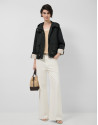 Black technical fabric jacket with camel ... | Roberto Verino