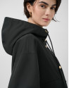 Black technical fabric jacket with camel ... | Roberto Verino