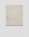 Raw linen/cotton scarf with floral print | Roberto Verino