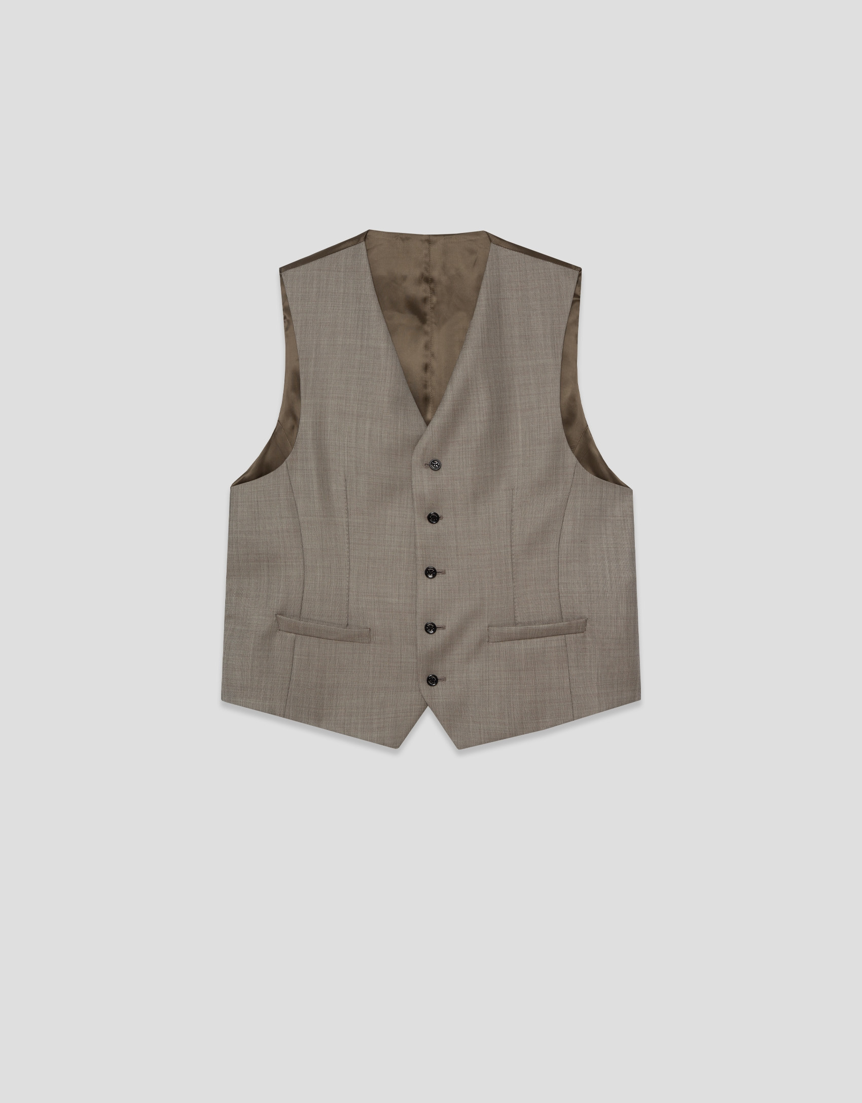 Dark mink wool faux plain waistcoat - Man | Roberto Verino