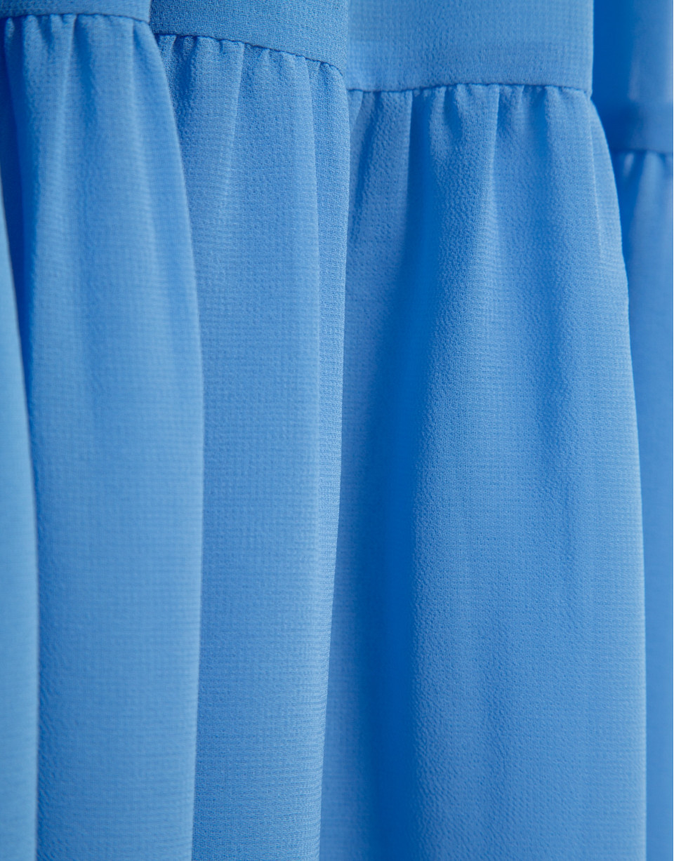 Blue gathered maxi dress - Woman - SS2026 | Roberto Verino