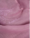Fular lino/algodón rosa con estampado flores | Roberto Verino