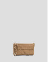 Chloe mini bag in hazelnut leather with fringe | Roberto Verino