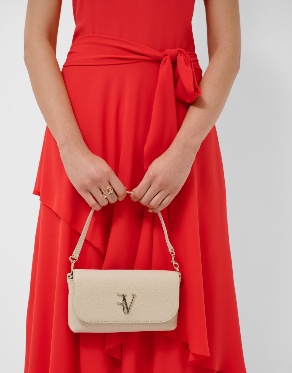Rita beige leather handbag - Woman - SS2026 | Roberto Verino