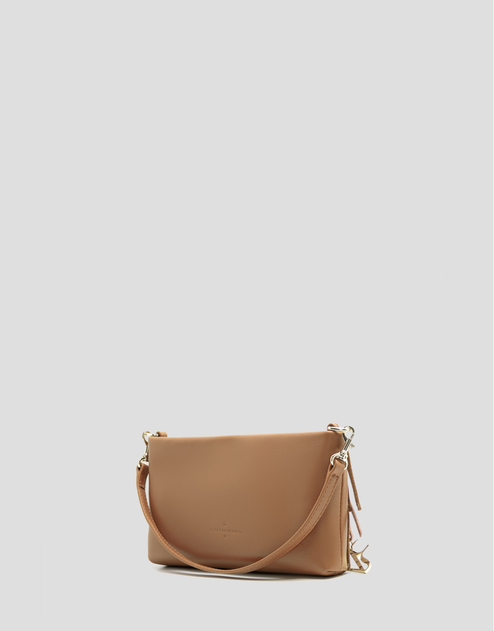 Chloe mini bag in hazelnut leather with fringe | Roberto Verino
