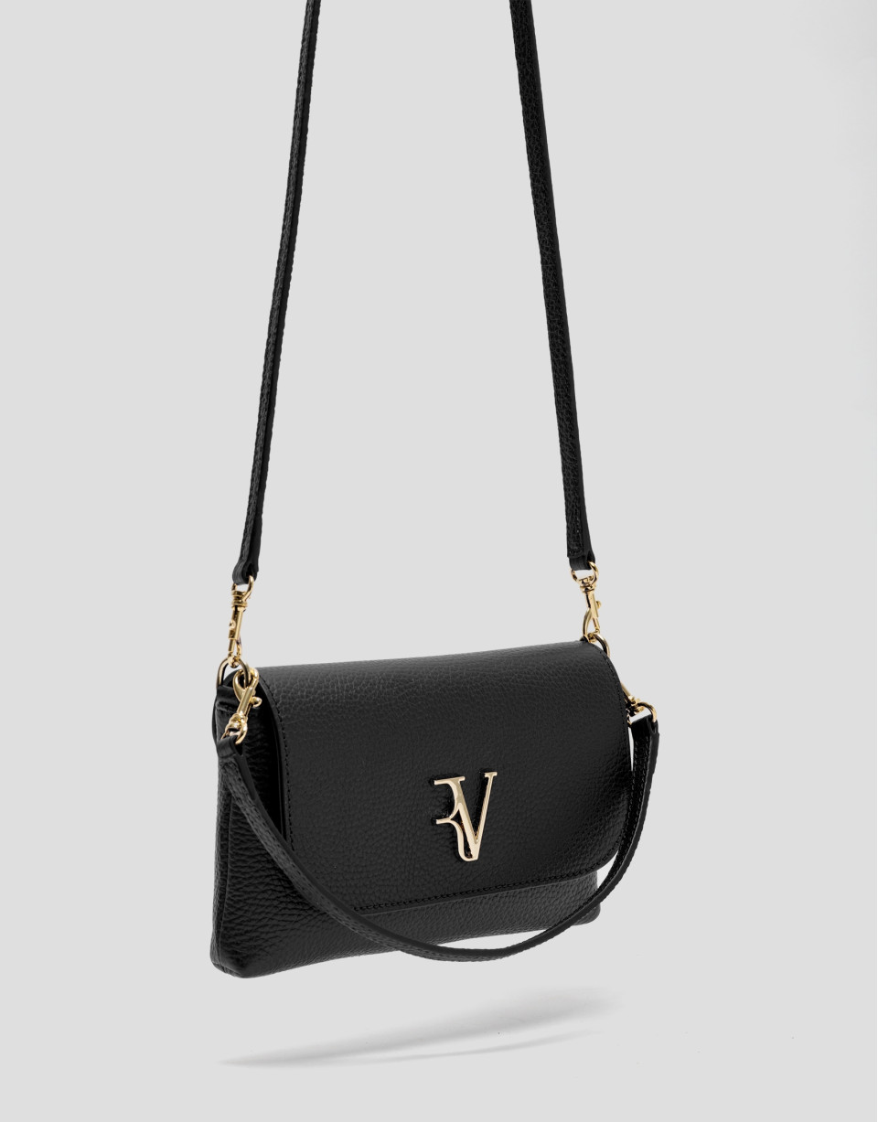 Rita black leather handbag - Woman - SS2026 | Roberto Verino