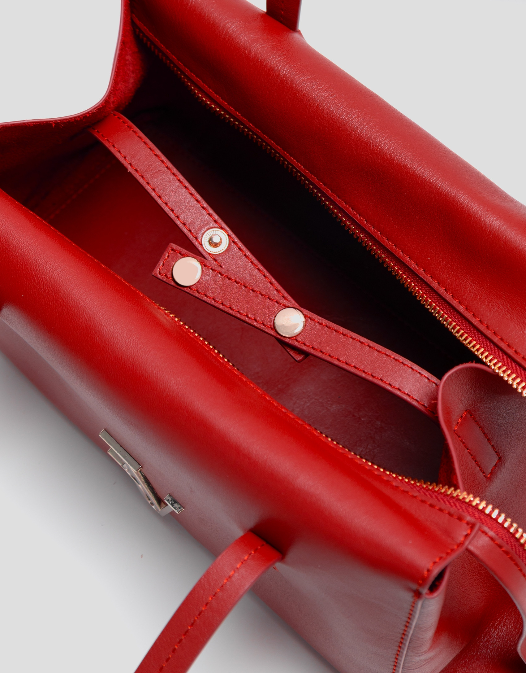 Megan Zipper red leather shoulder bag - Woman | Roberto Verino