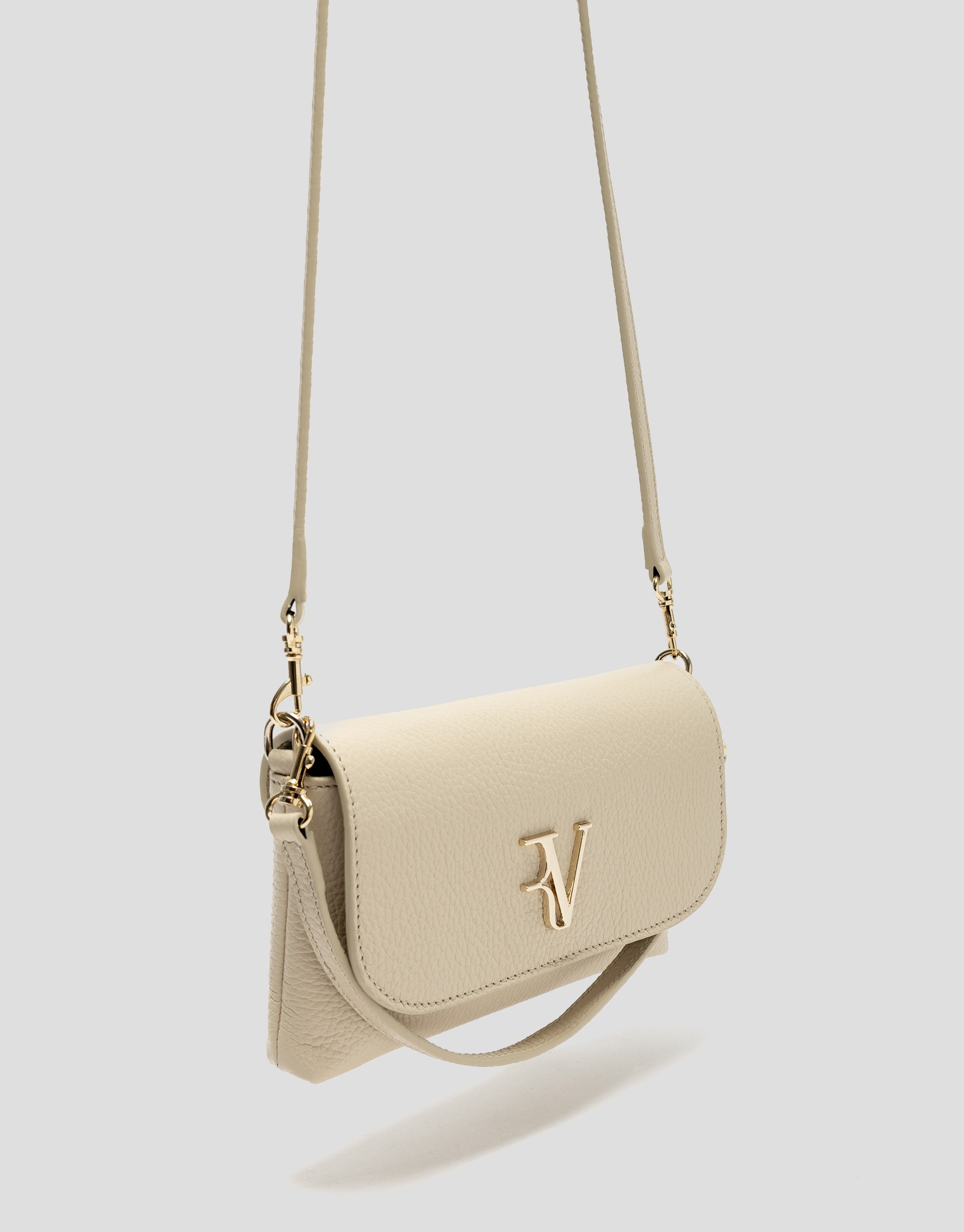 Rita beige leather handbag - Woman - SS2026 | Roberto Verino