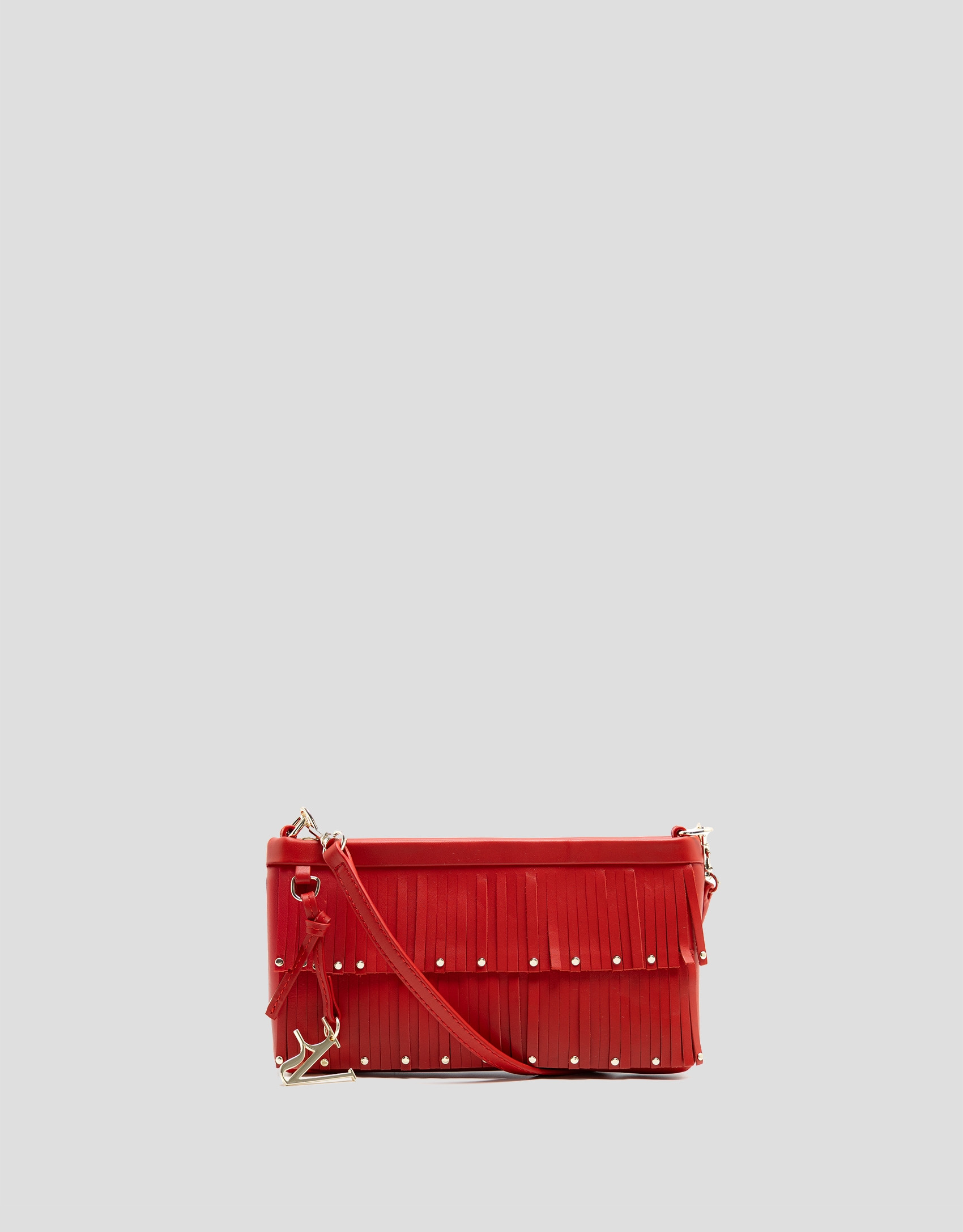 Mini Chloe bag in red leather with fringe | Roberto Verino
