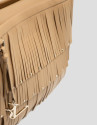 Chloe Bucket Bag in hazelnut leather with fringe | Roberto Verino