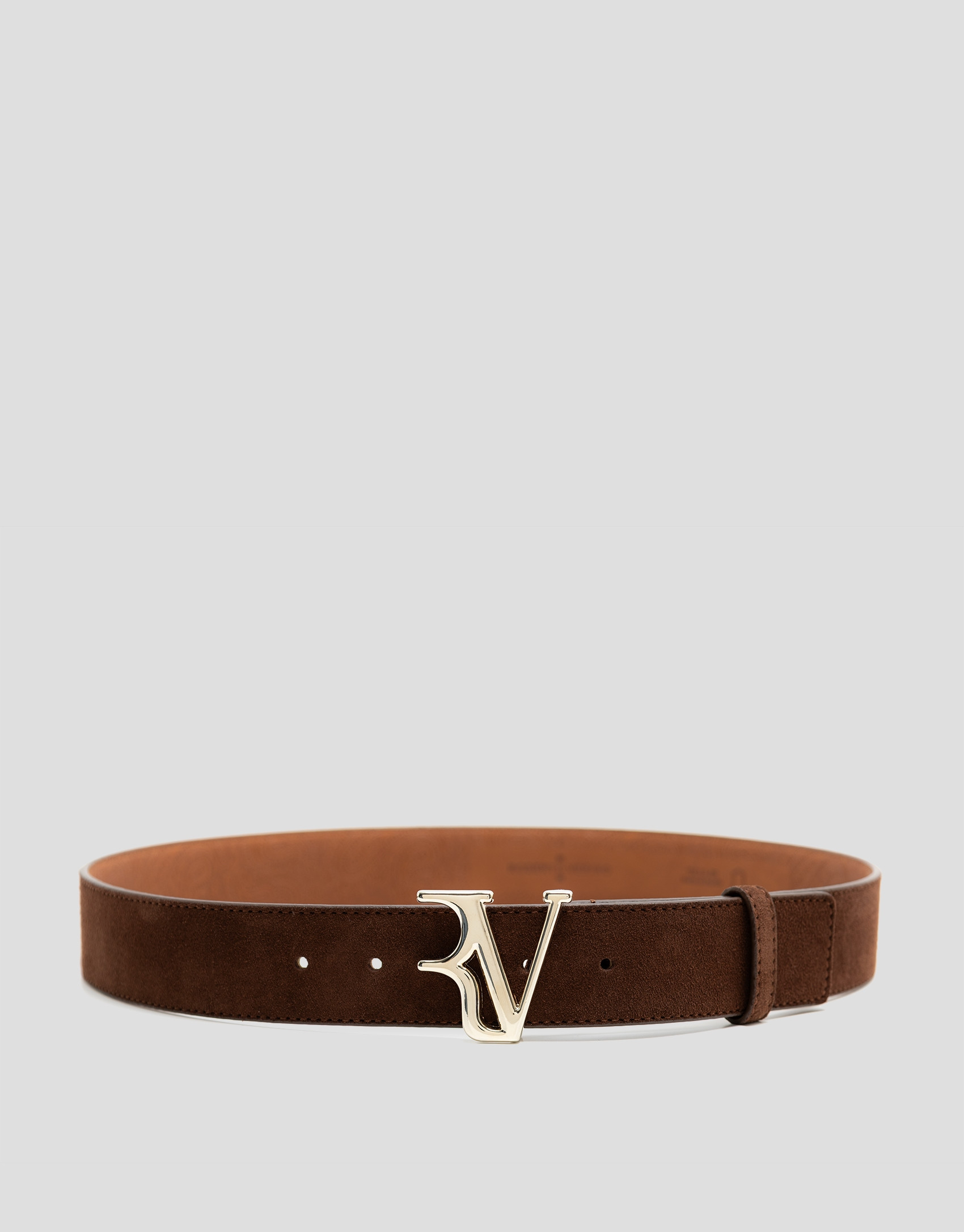 Brown split leather belt - Woman - SS2026 | Roberto Verino