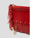 Mini Chloe bag in red leather with fringe | Roberto Verino