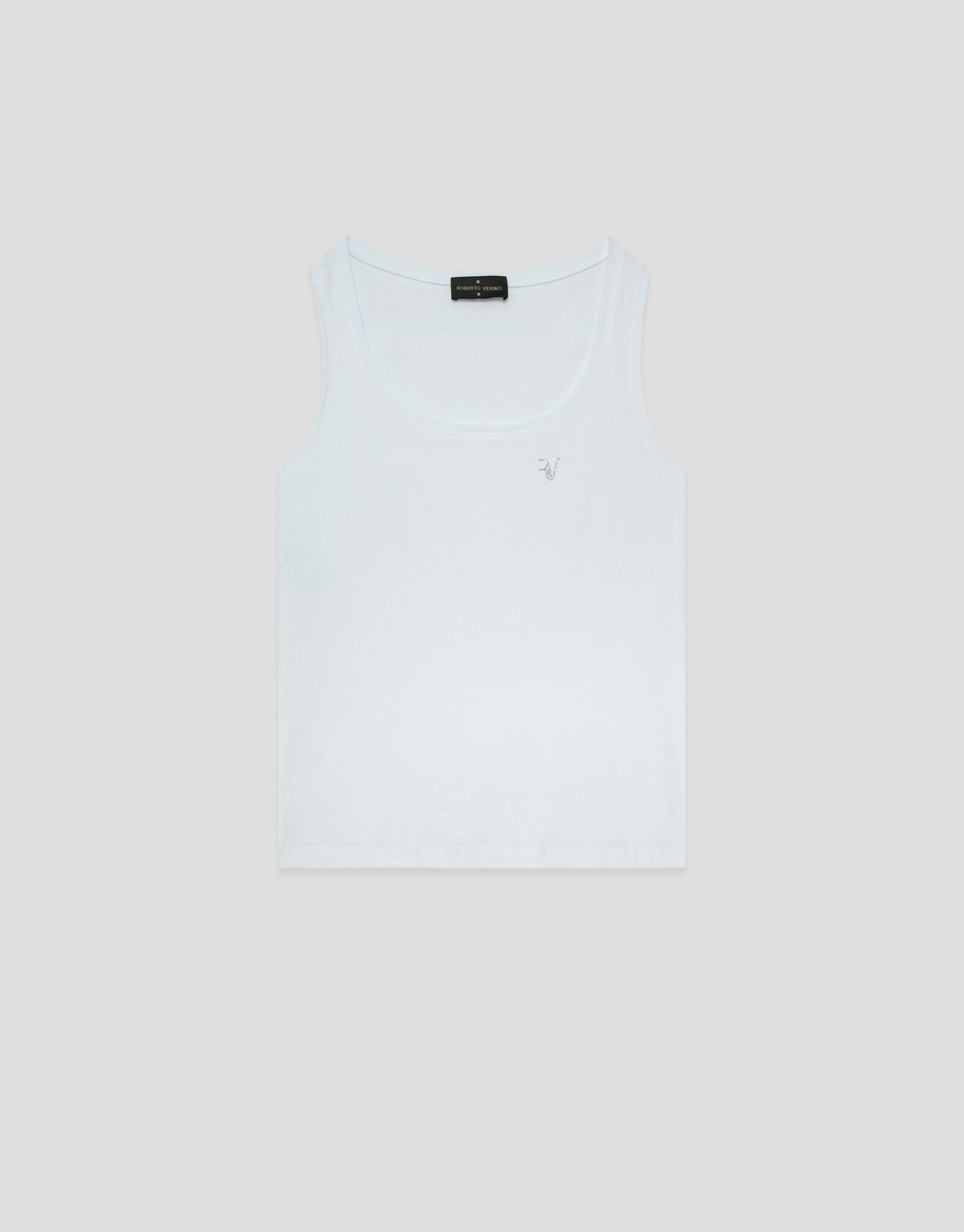 Camiseta tirantes punto canalé blanco - Mujer | Roberto Verino