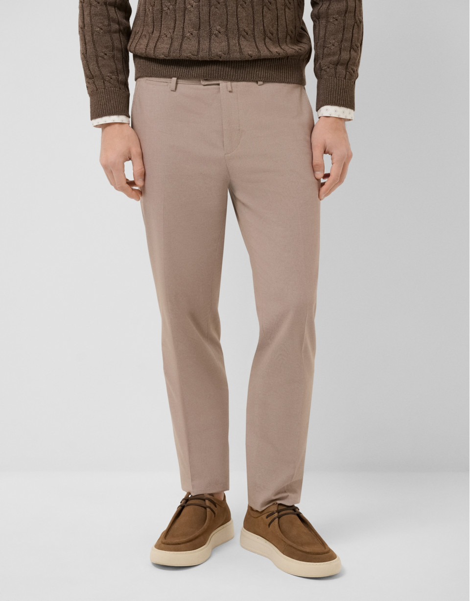 Mink brown pheasant eye chino trousers - Man | Roberto Verino