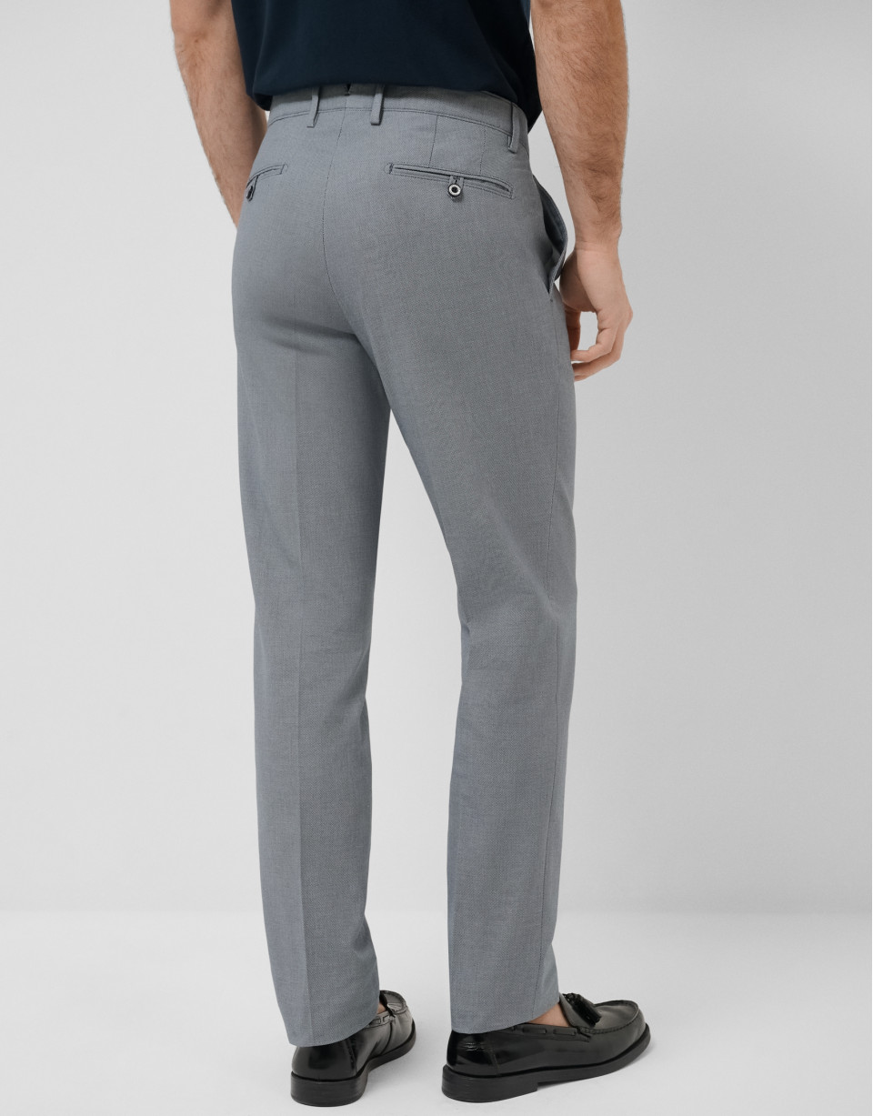 Pantalón chino ojo de perdiz marino - Hombre | Roberto Verino