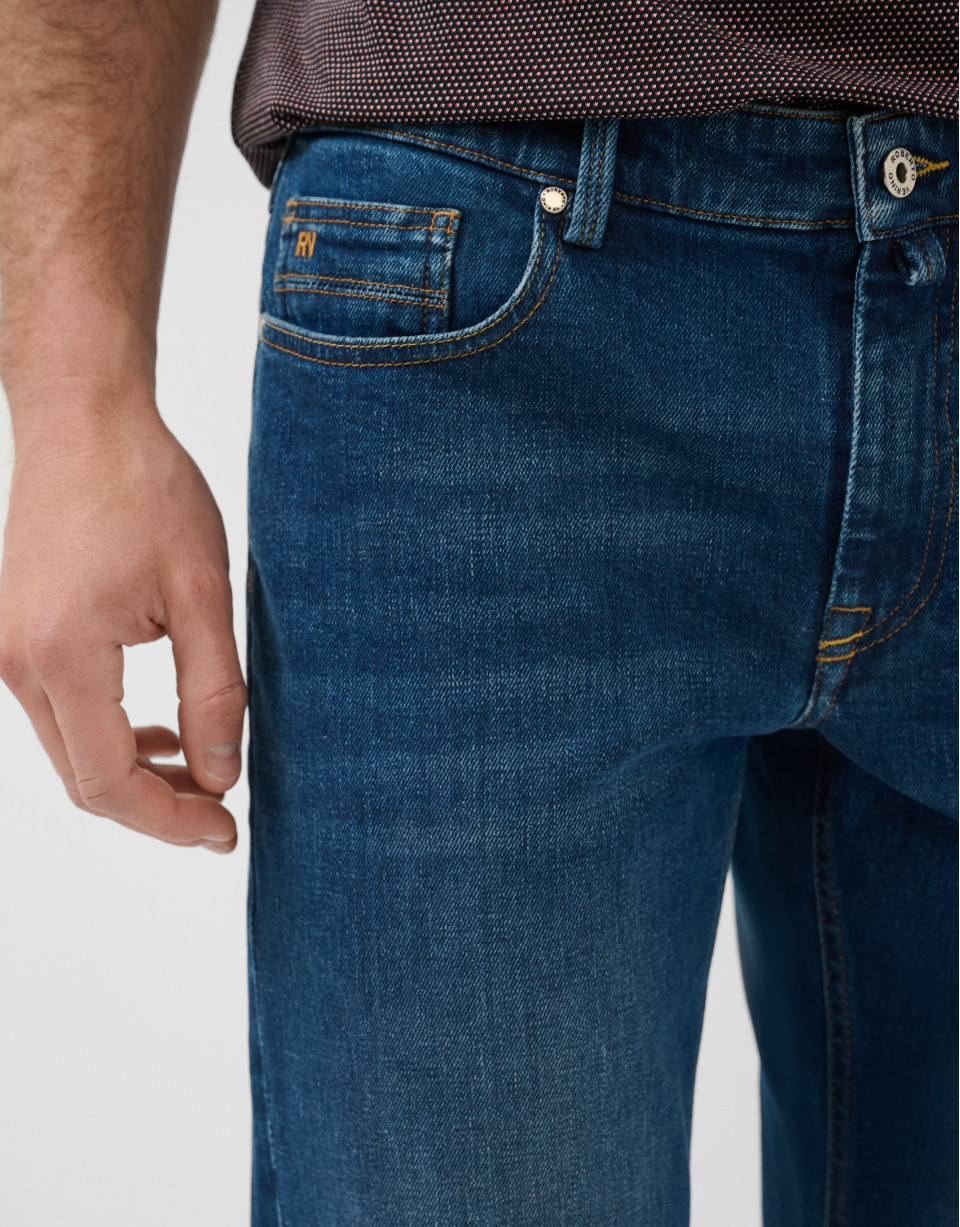 Pantalón denim hombre regular azul medio | Roberto Verino