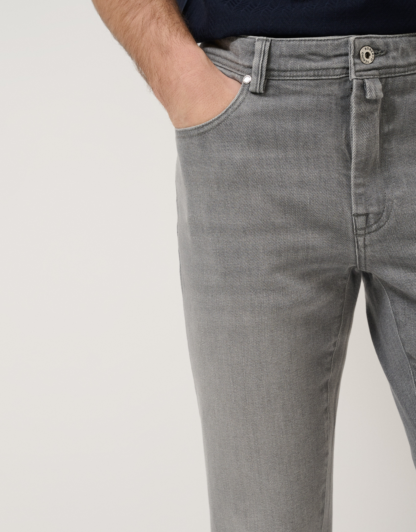 Pantalón vaquero denim slim gris claro - Hombre | Roberto Verino