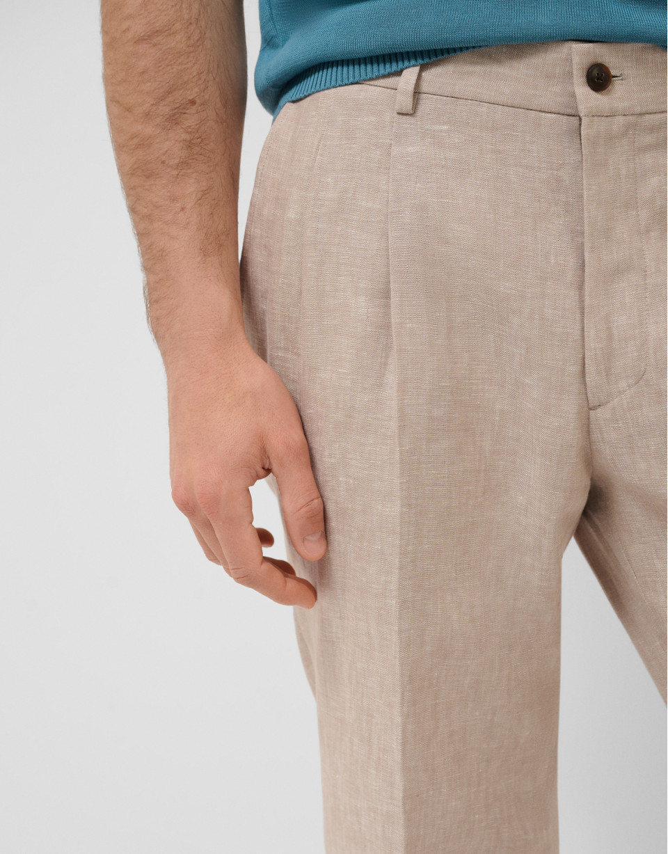 Pantalón lino beige - Hombre - PV2026 | Roberto Verino