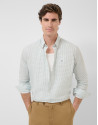 Regular fit sports shirt with green floral ... | Roberto Verino