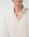 Regular fit khaki geometric print casual shirt | Roberto Verino
