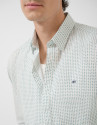 Regular fit sports shirt with green floral ... | Roberto Verino