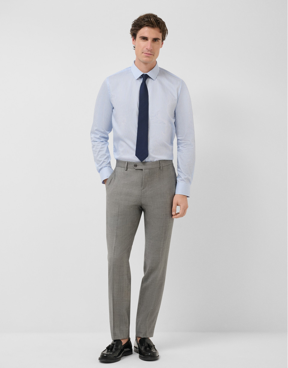 Light blue and white striped dress shirt - Man | Roberto Verino