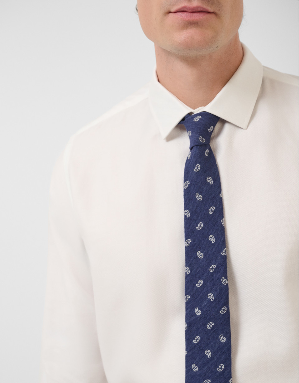 White microstructure dress shirt - Man - SS2026 | Roberto Verino