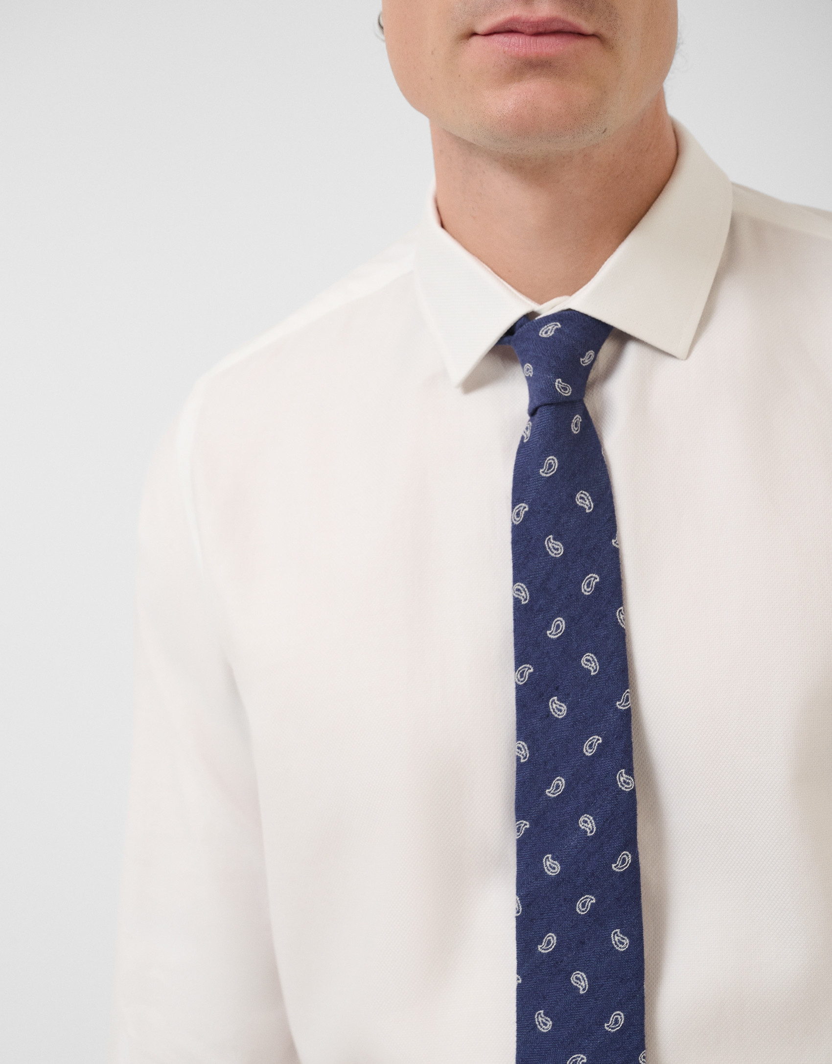 White microstructure dress shirt - Man - SS2026 | Roberto Verino