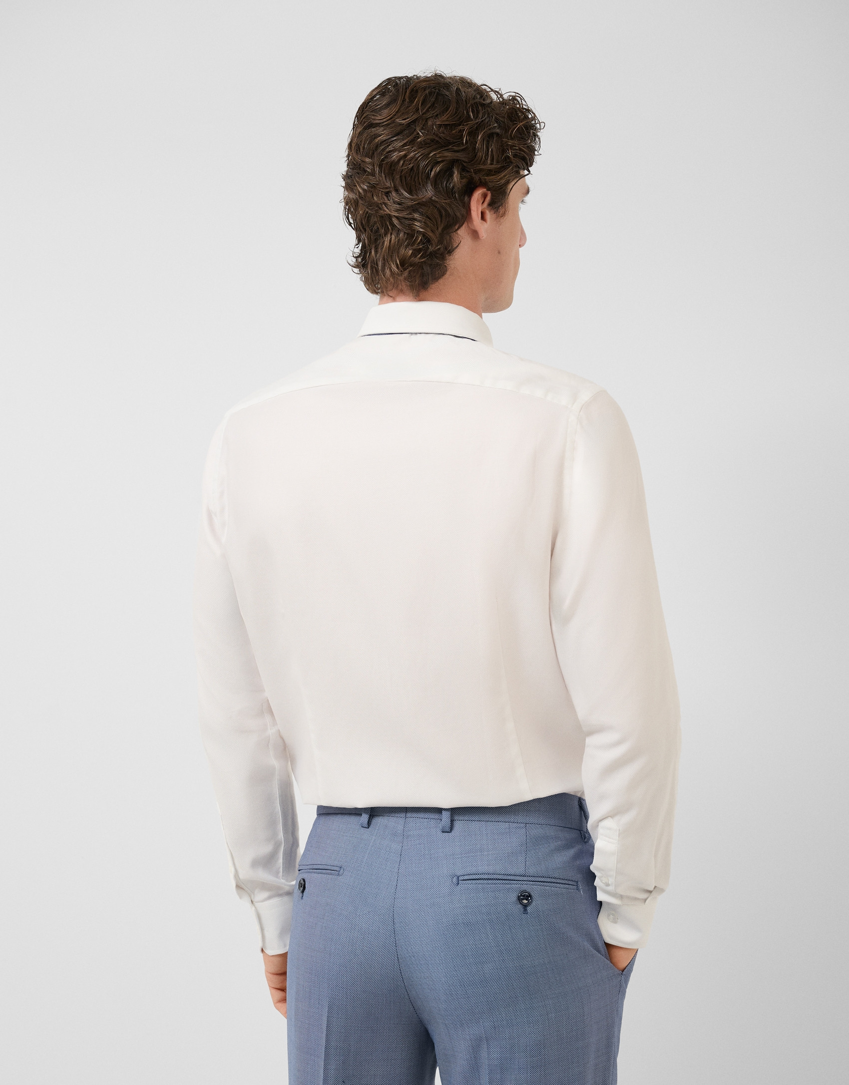 White microstructure dress shirt - Man - SS2026 | Roberto Verino