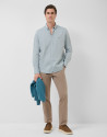 Regular fit teal Oxford casual shirt - Man | Roberto Verino
