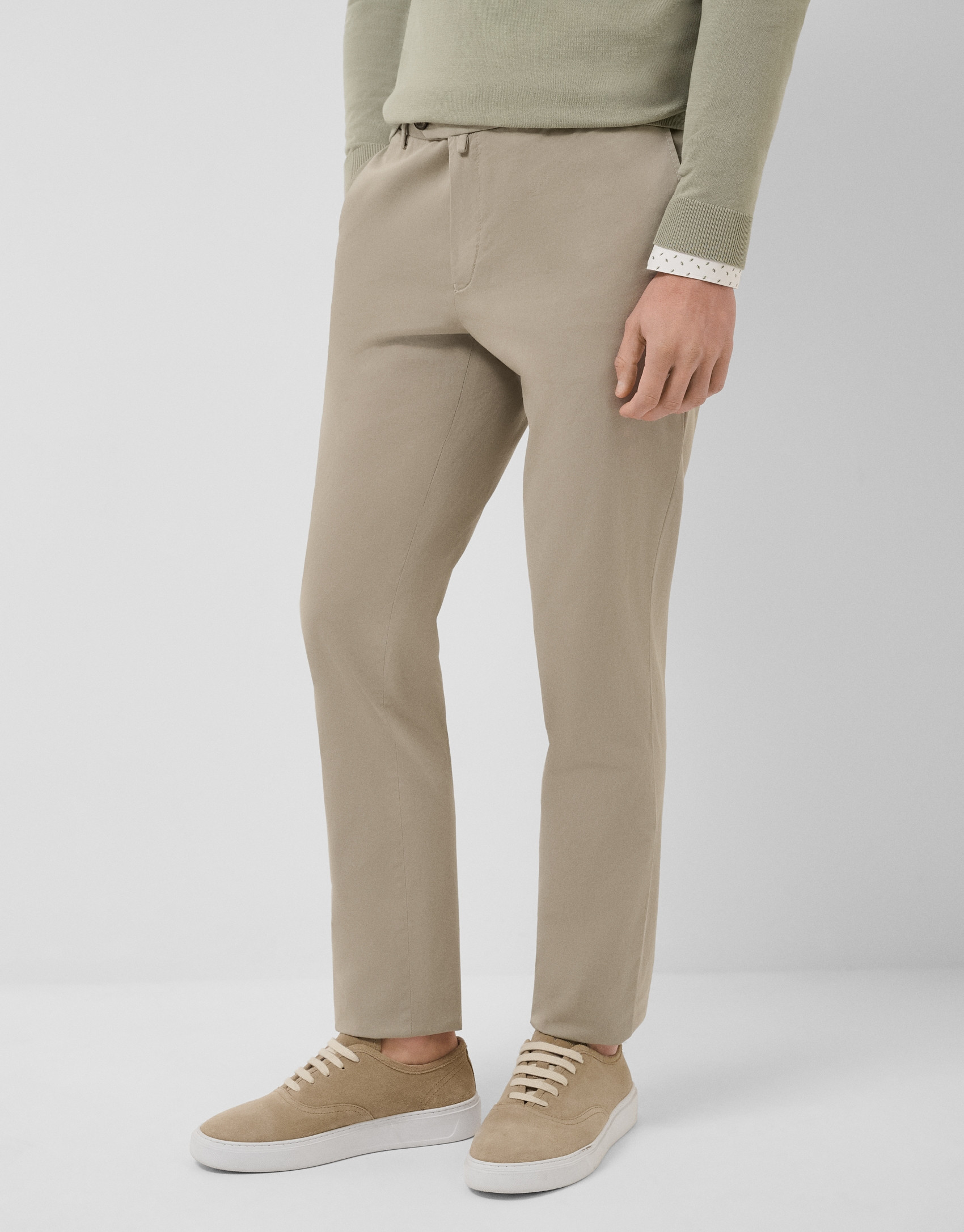 Khaki-dyed chino trousers - Man - SS2026 | Roberto Verino
