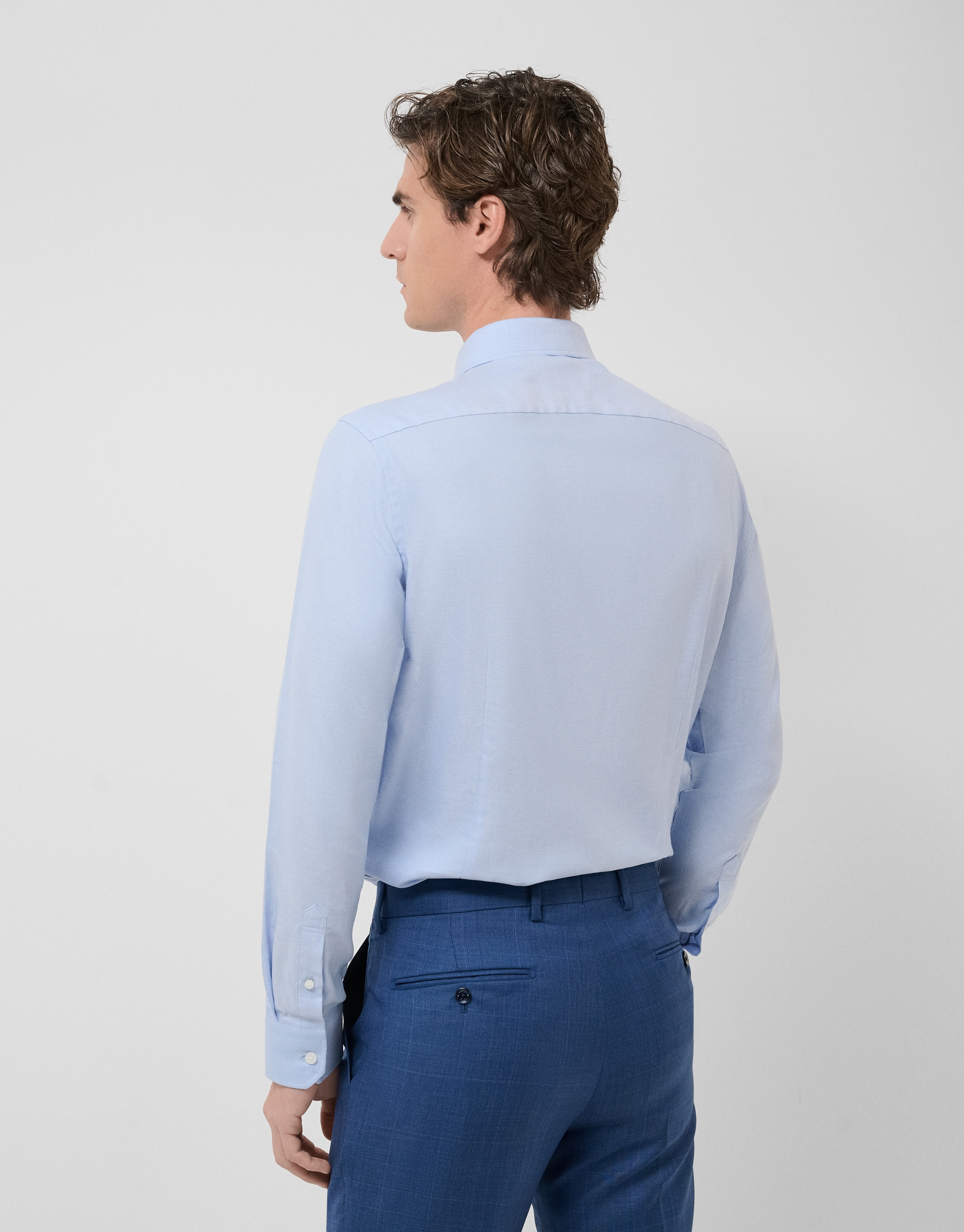 Light blue micro-textured dress shirt - Man | Roberto Verino