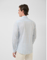 Regular fit light blue checked shirt with ... | Roberto Verino