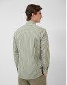 Regular fit white and khaki striped shirt - Man | Roberto Verino