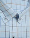 Camisa sport regular cuadros celestes con ... | Roberto Verino