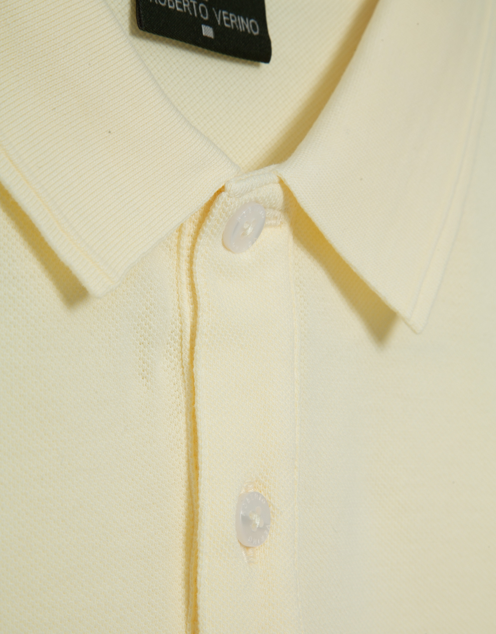 Light yellow short-sleeved piqué polo shirt | Roberto Verino