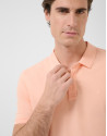 Light orange short-sleeved piqué polo shirt | Roberto Verino