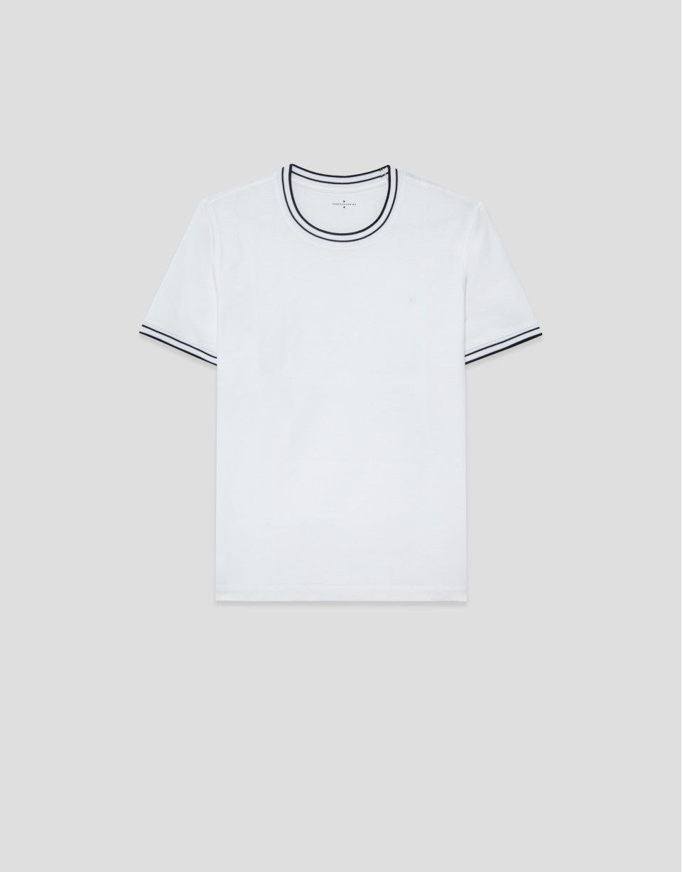 White mercerised short-sleeved T-shirt - Man | Roberto Verino