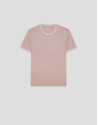 Camiseta manga corta mercerizado rosa rib blanco | Roberto Verino