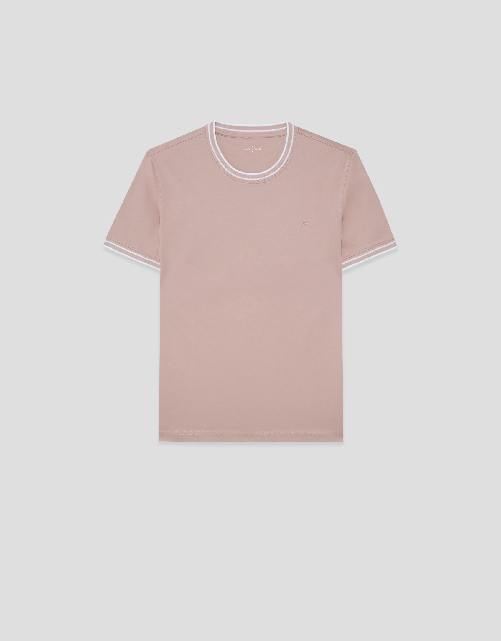 Pink mercerised short-sleeved T-shirt - Man | Roberto Verino