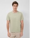 Light khaki mercerised short-sleeved T-shirt | Roberto Verino