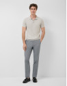 Grey melange knitted polo shirt - Man - SS2026 | Roberto Verino