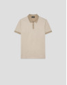 Three-colour camel/white mercerised jacquard ... | Roberto Verino