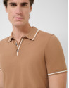 Camel knitted polo shirt - Man - SS2026 | Roberto Verino