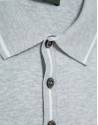 Grey melange knitted polo shirt - Man - SS2026 | Roberto Verino
