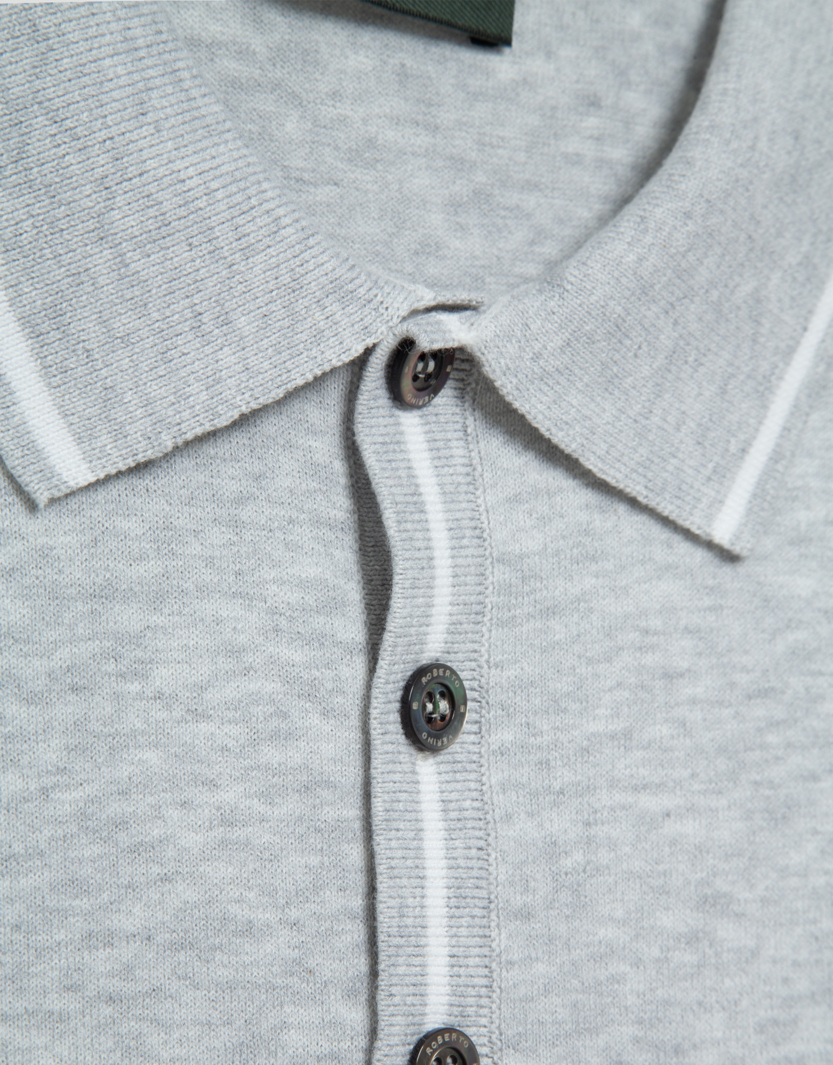 Grey melange knitted polo shirt - Man - SS2026 | Roberto Verino