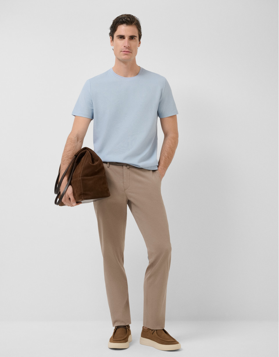 Light blue short-sleeved piqué T-shirt - Man | Roberto Verino